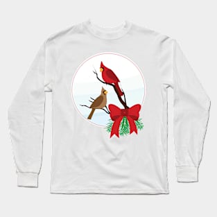 Christmas Cardinals Long Sleeve T-Shirt